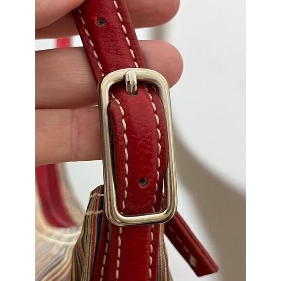 Liz Claiborne Striped Y2K Bag Colorful Leather Boho Hippie Western Retro 80s - Picture 7 of 13